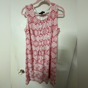 Perceptions Red and White Patterned Midi Dress